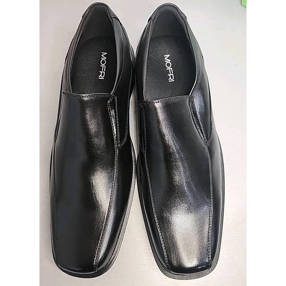 Mofri Slip On Loafers Square Toe Mens 9.5 Black Dress Shoes Formal Business